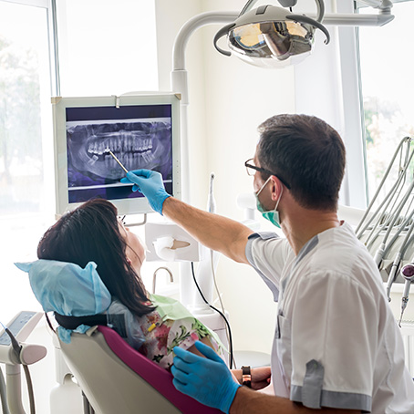 dentist with patient