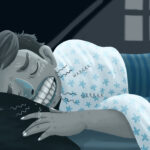 teeth grinding at night by a man, bruxism, early signs of teeth grinding